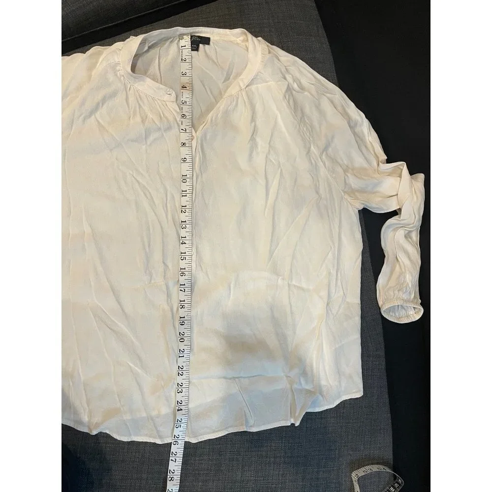 J.Crew Off White Billowing Tunic Blouse Sz XXL